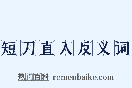 短刀直入反义词是什么意思的图片